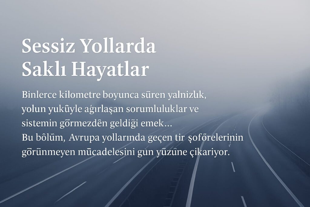 Tırdahayat adlı blog sitesi için sessiz yollarda saklı hayatlar görseli sisli bir otaban görünümü